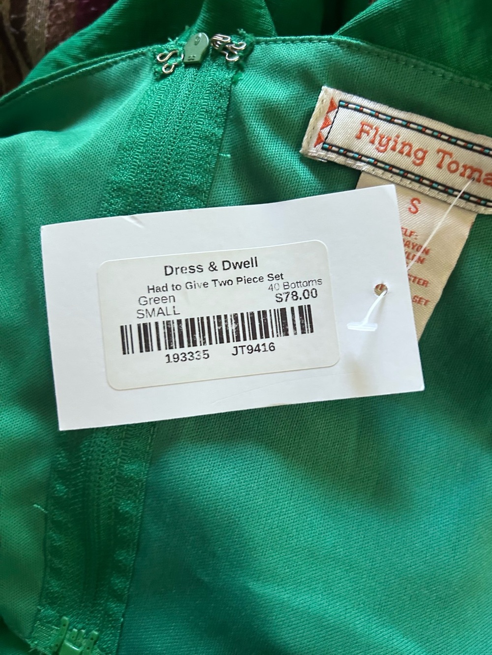 Flying Tomato Two-Piece Set – Emerald Green – Size Small – NWT - Picture 13 of 13